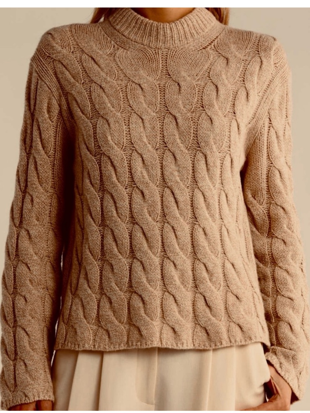 NWOT Theory Cable Knit Sweater in Camel / Tan